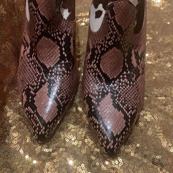 Gianni Bini Ezlee Snake Cow Print Ankle Boots & Booties